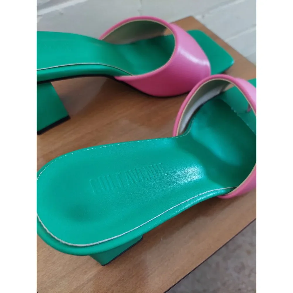 Cult Avenue - Dixie Mule Heel - Green / Pink, Size EU 40 / AU 9 - Picture 5 of 8